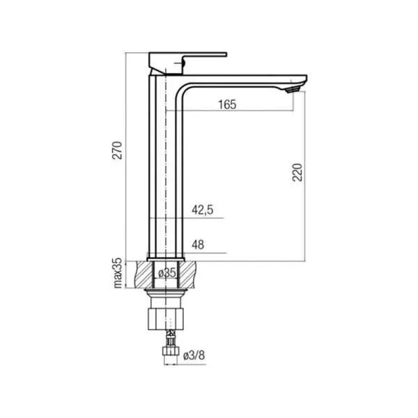 Loft XL baterija za umivaonik 