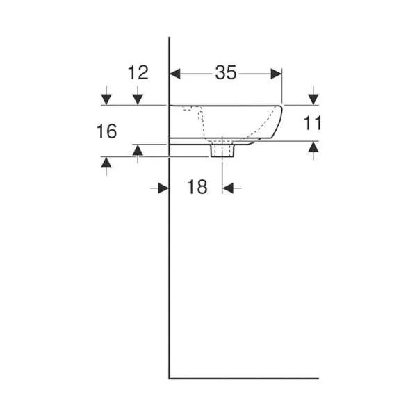 Selnova Square lavabo 45cm 