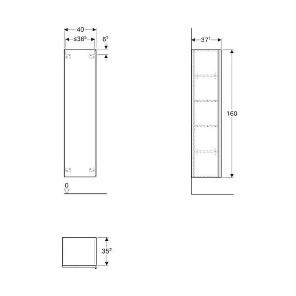 Citterio kupatilska vertikala 40cm 