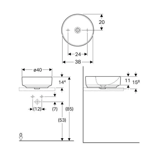 Variform nadgradni lavabo 40cm 