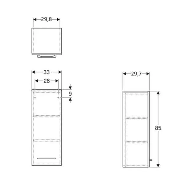 Selnova Square braon vertikala 33cm 