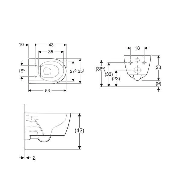 iCon Plus konzolna WC šolja rimfree 