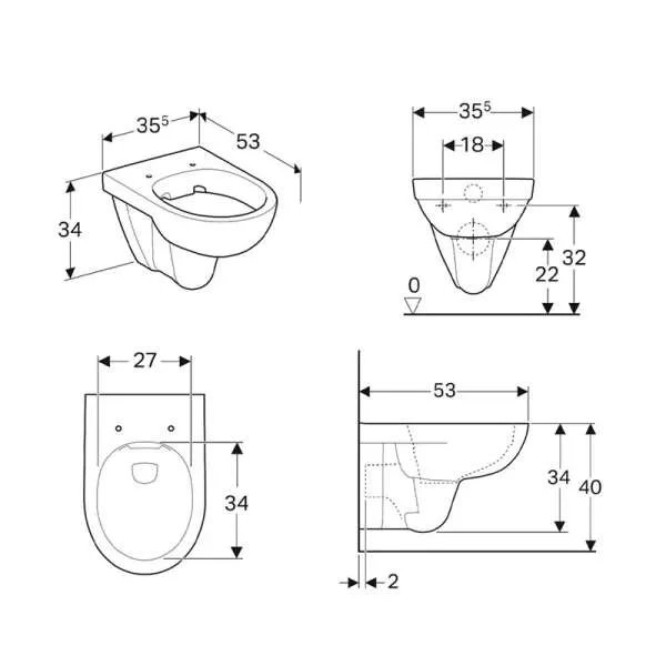 Selnova konzolna WC šolja rimfree 