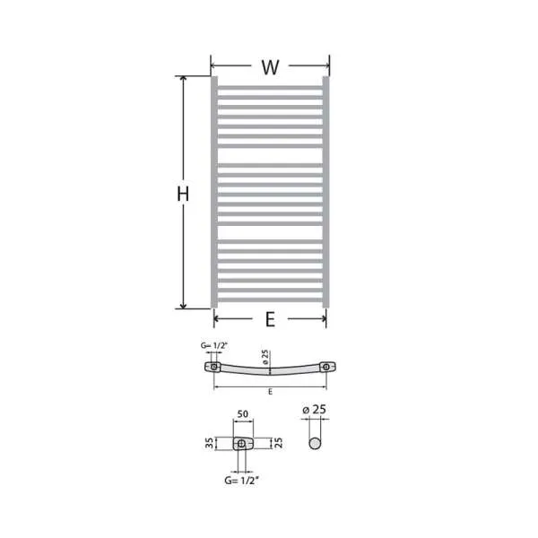 Kupatilski radijator NK Lux 40x112cm 