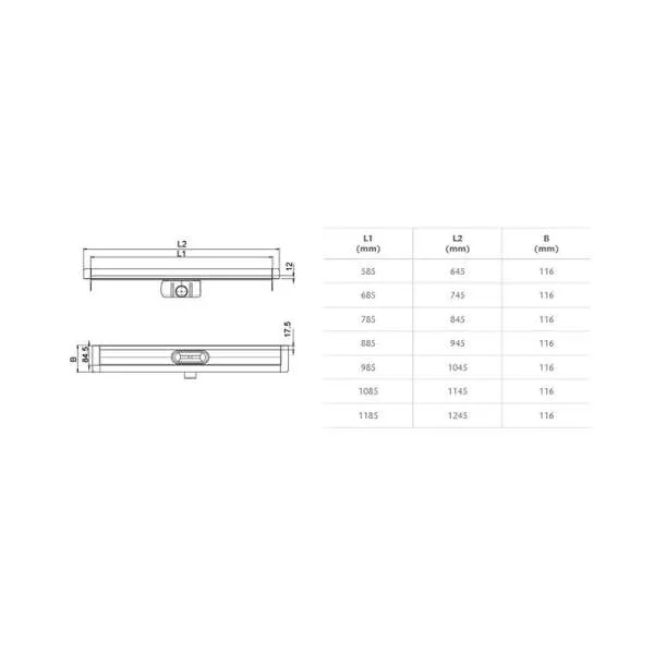 Aco ShowerDrain C telo kanala 685mm 