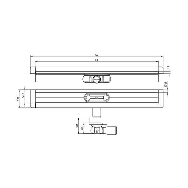 Aco ShowerDrain C 585mm tuš kanalica set 