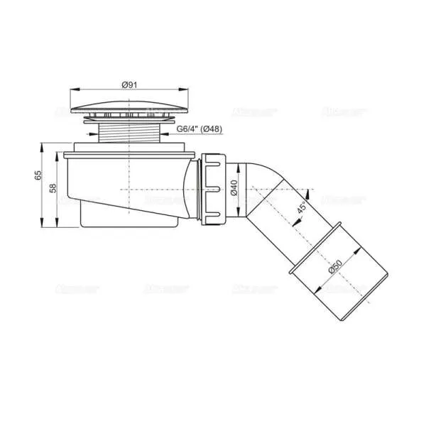 Sifon tuš kade Alcaplast  A471CR-60 