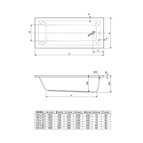 Como kada 170x70cm set 