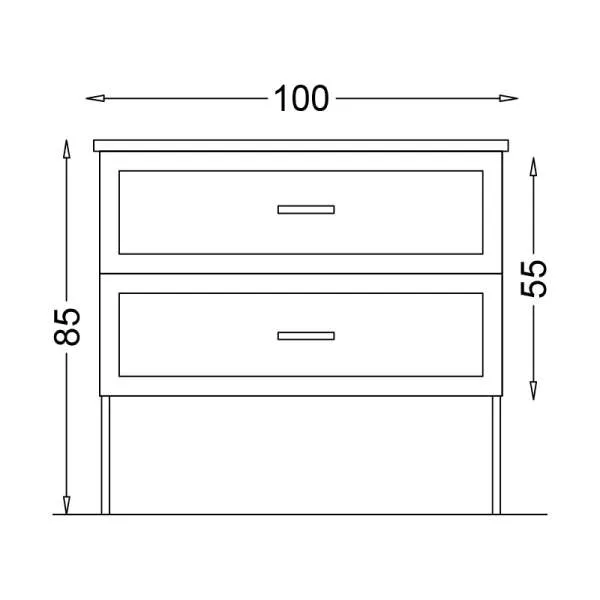 London Anthracite lavabo sa ormarićem 100cm 