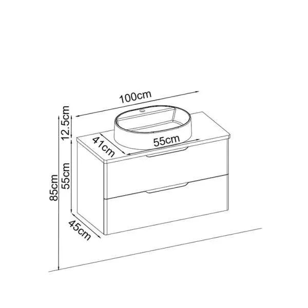 Belen ormarić za lavabo White Solid 100cm 