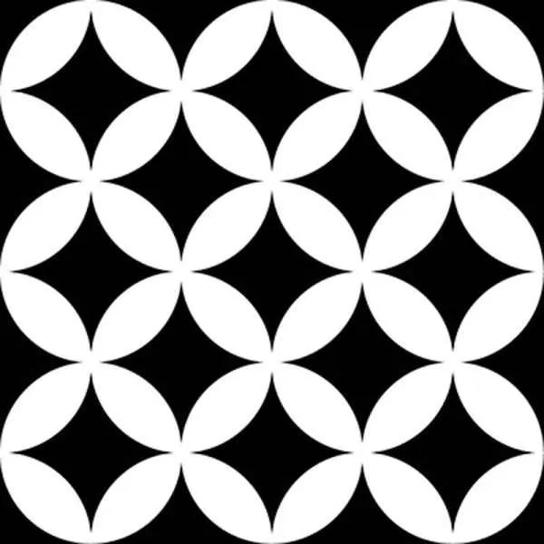 District Circles Black 20x20cm 