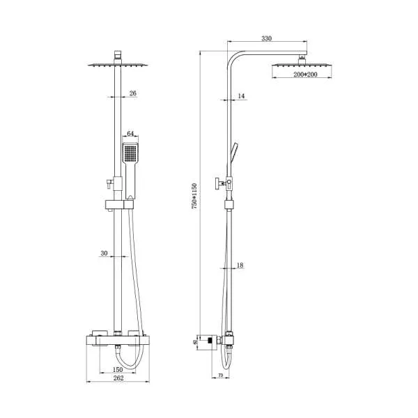 Usponski tuš  termostatska baterija BGQ6102 