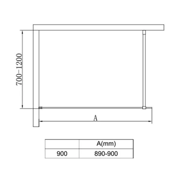 Tuš stena BP5712 90cm crna 