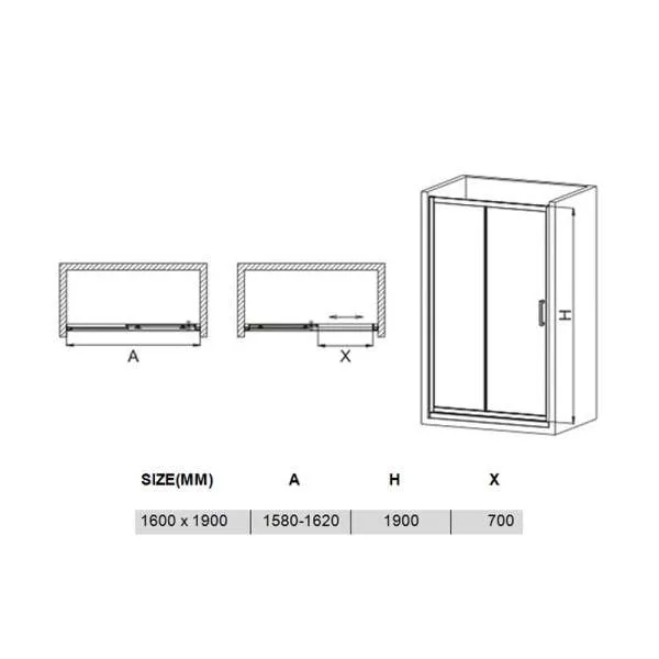 Tuš vrata BP6693SA 160cm 