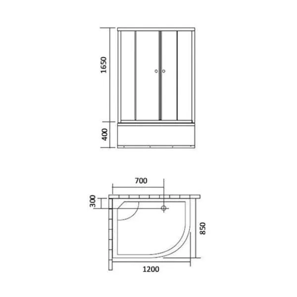 Tuš kabina BR05005 leva 85x120 