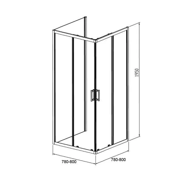 Tuš paravan Bob Plus 80x80 