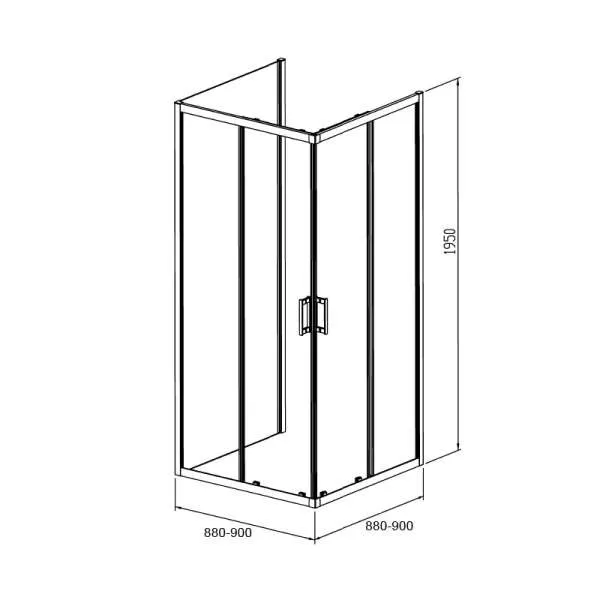 Tuš paravan Bob Plus 90x90 