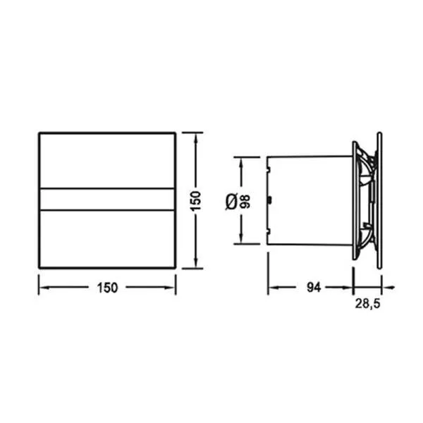 Ventilator za kupatilo E-100 crni 