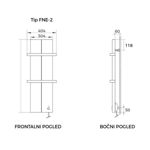 Radijator sušač Finesa beli 40.4x80cm 