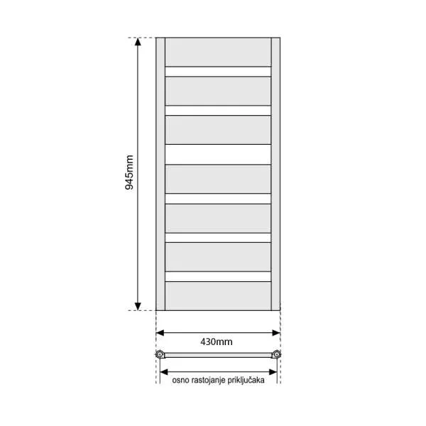 Radijator sušač Elegant crni 43x94.5cm 