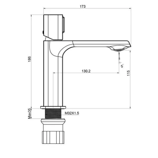 Alfa baterija za lavabo matt black 