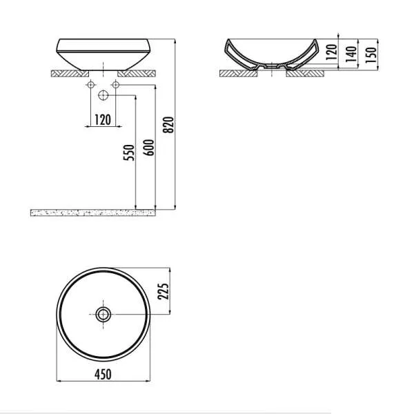 Deep lavabo 45cm 