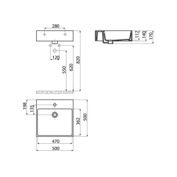 Next lavabo 50cm 