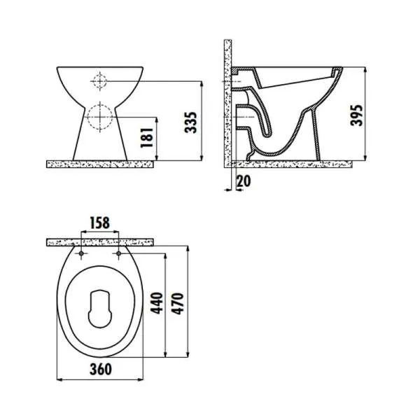 TP330 podna WC šolja 