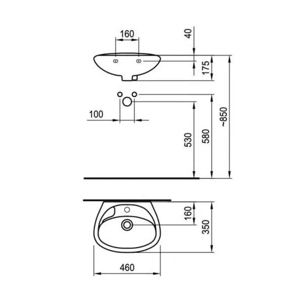 Classica lavabo 46cm 