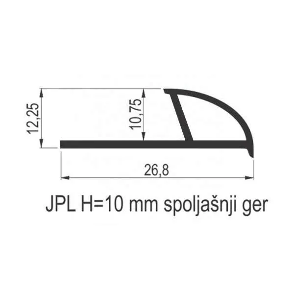 PVC lajsna za pločice 10mm Bela 