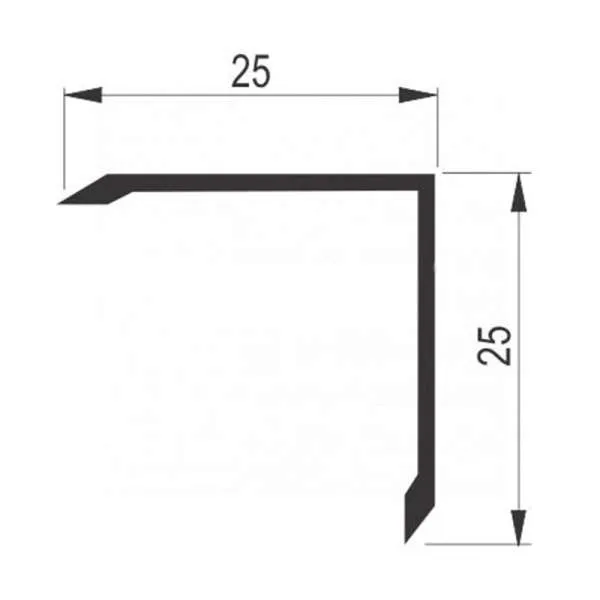 Alu lajsna za zid 25x25 Sjaj srebro 