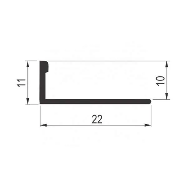 Alu lajsna ger ravni 10mm Mat zlato s 
