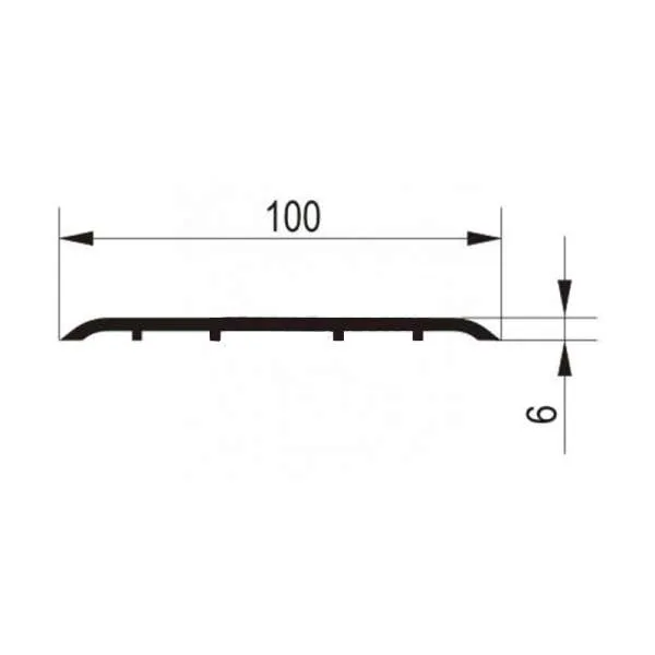 Alu prelazni prag 100mm Mat srebro 