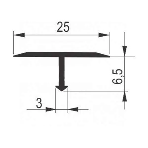 Alu ukrasna lajsna 25mm Mat srebro 