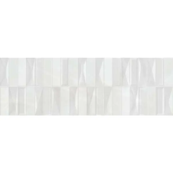 Ancona White Geometric 20x60cm 