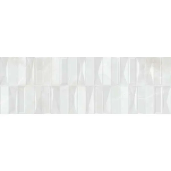Ancona White Geometric 20x60cm 