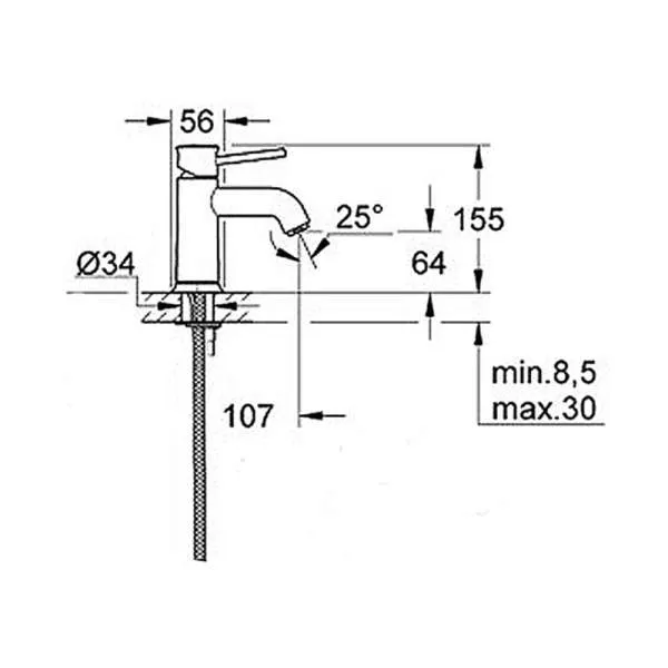 BauClassic baterija za lavabo 