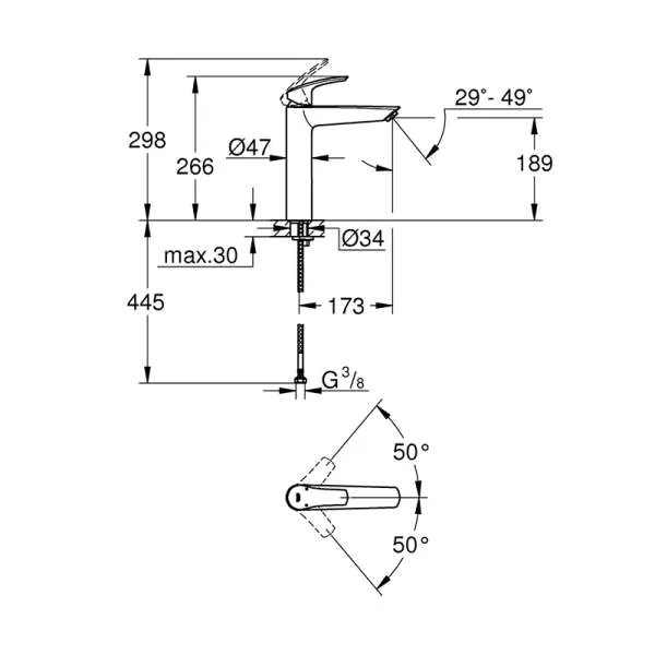 Eurosmart 2021 baterija za lavabo XL 