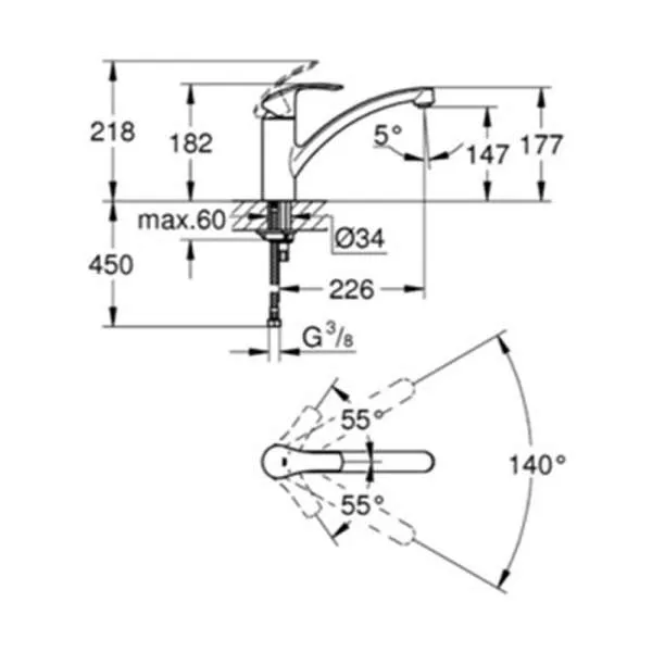 Eurosmart baterija za sudoperu 33281002 