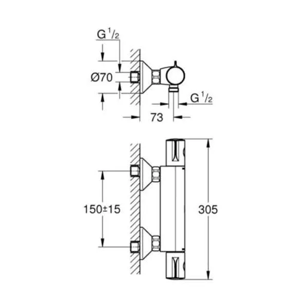 Grohtherm 800 baterija za tuš 