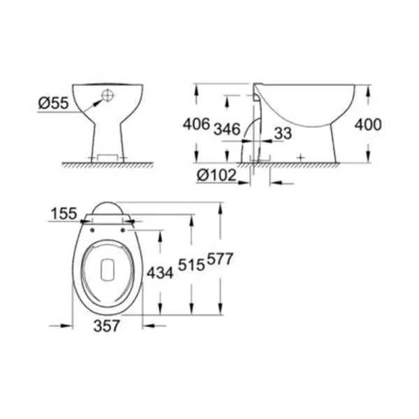 Bau Ceramic podna WC šolja simplon 