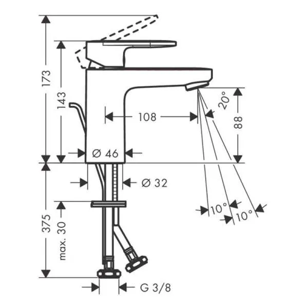 Vernis Blend 100 baterija za lavabo 