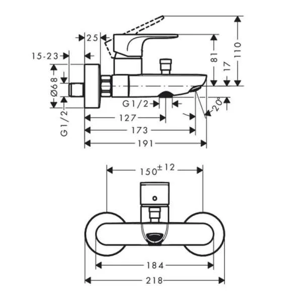 Rebris S baterija za kadu 