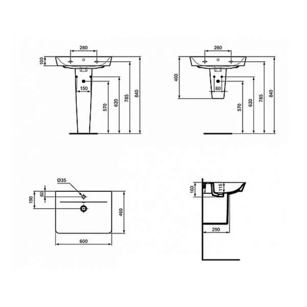 Connect Air Cube lavabo 60cm 