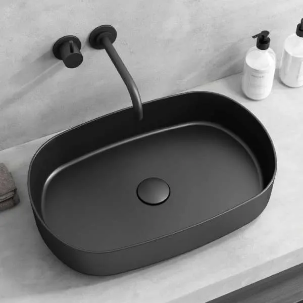 Infinity nadgradni lavabo 55cm matt black 