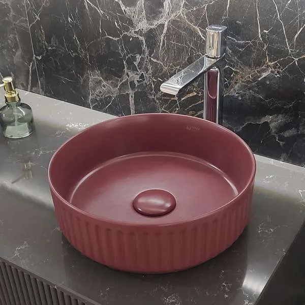 Ion lavabo 36cm maroon red 