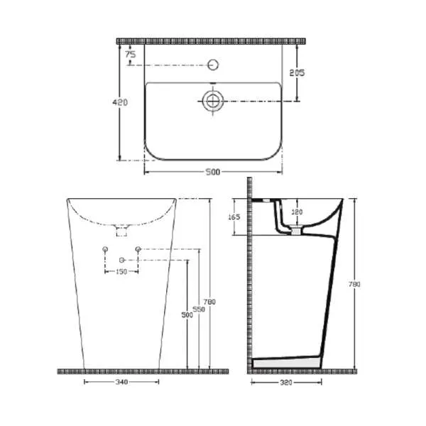 Sott’Aqua S&S samostojeći lavabo black 