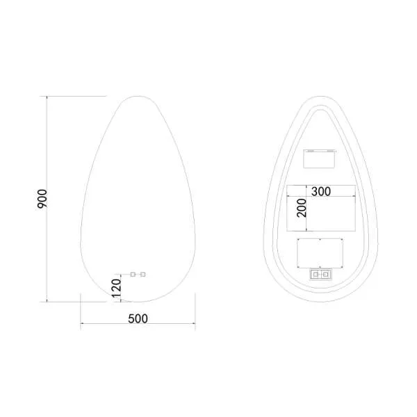 Ogledalo LED Orient 50x90 