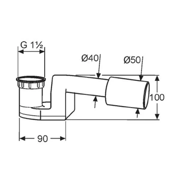 Kludi pvc sifon za kadu 6/4 ravni O50 