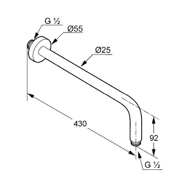 A-qa zidni držač za tuš ružu 40cm 